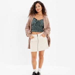 American Eagle NWT Zip-Up Corduroy Mini Skirt Size 10